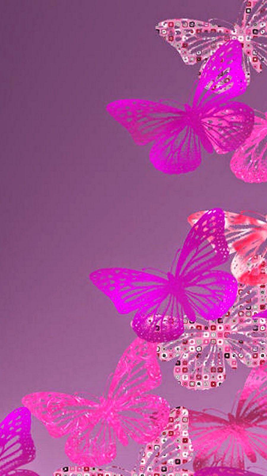 Hình nền bướm miễn phí 900x1600 - Hình nền HD màu hồng cho iPhone 6