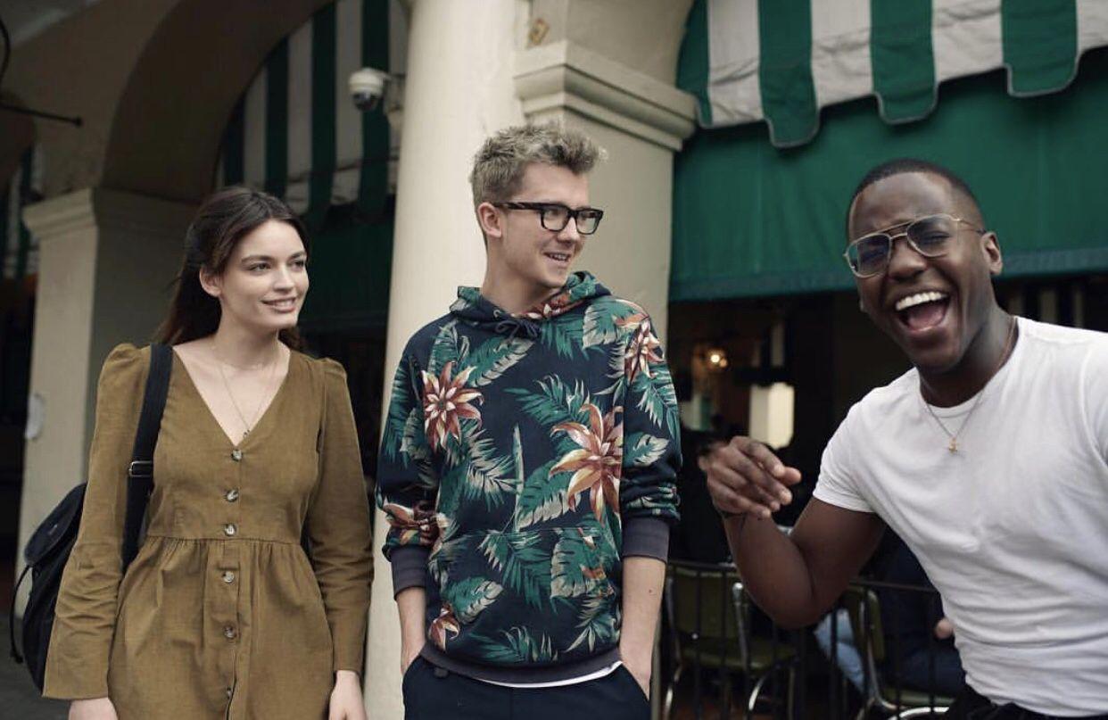 1242x807 Asa Butterfield, Emma Mackey and Ncuti Gatwa. Asa