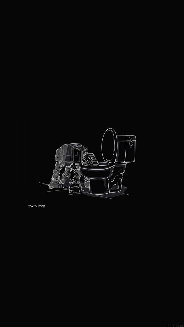 750x1334 Bad Walker Starwars Bw Dark Illust Minimal Art Art