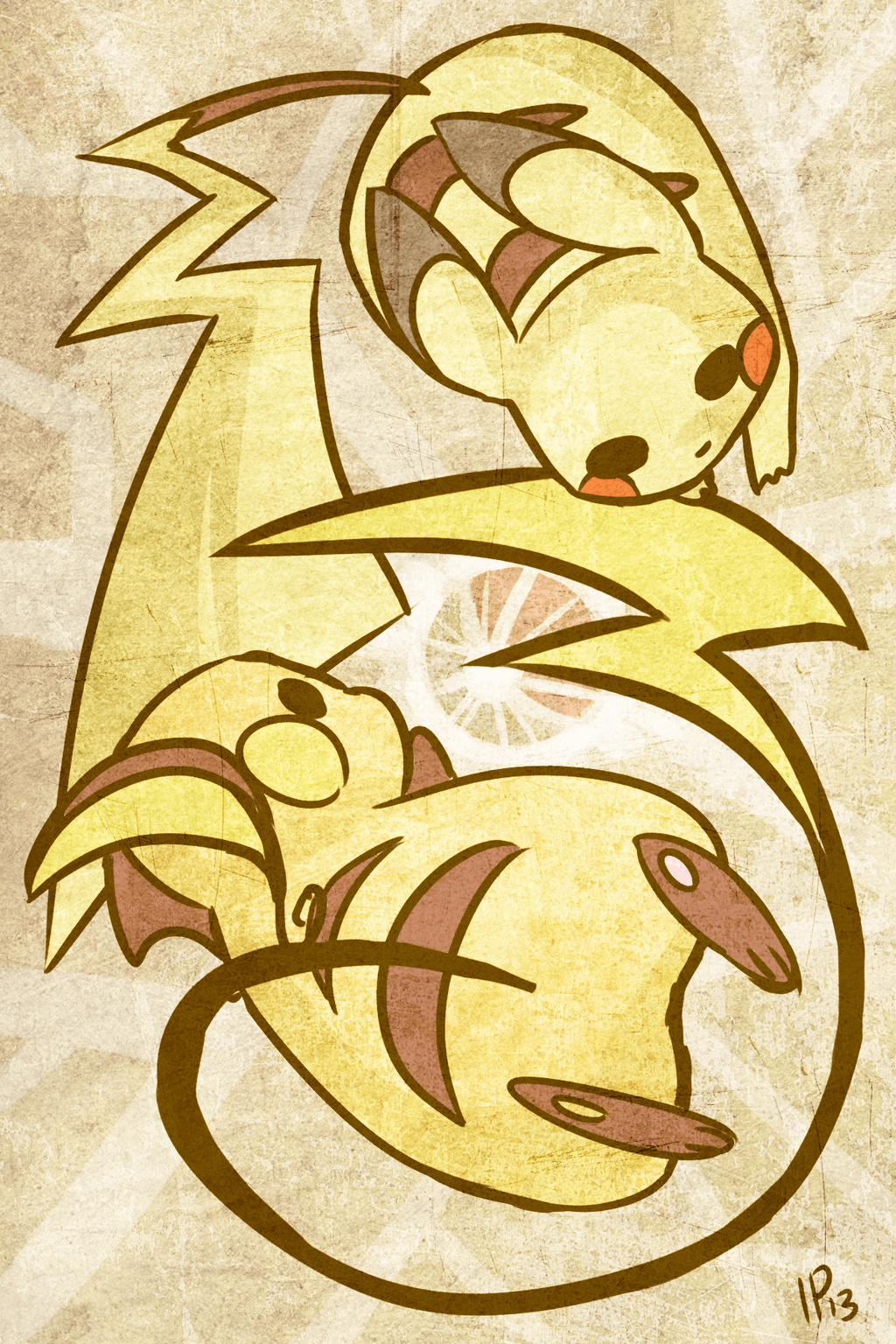 1024x1536 Pikachu and Raichu