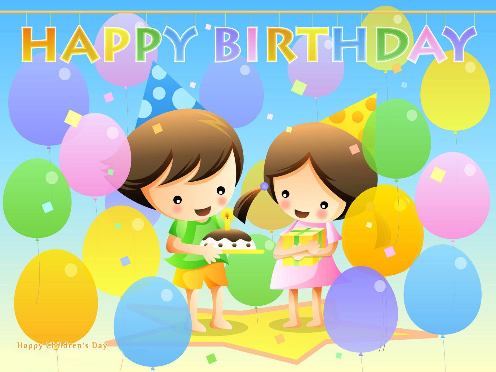 1600x1200 Happy kids on birthday Desktop wallpaper 1024x600