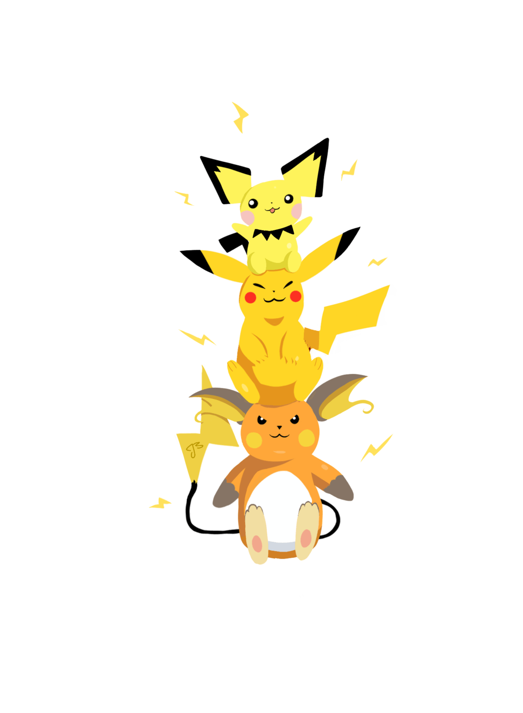 1024x1396 Pichu Pikachu Raichu By Bill Felfel