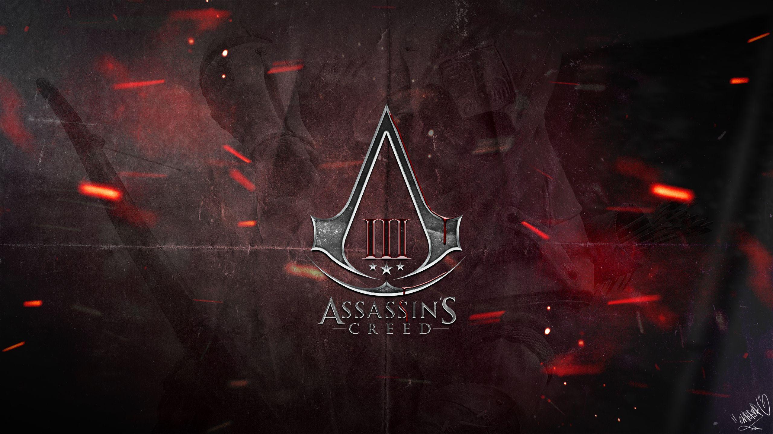 2560x1440 Free download Assassins Creed 3 Logo Wallpaper