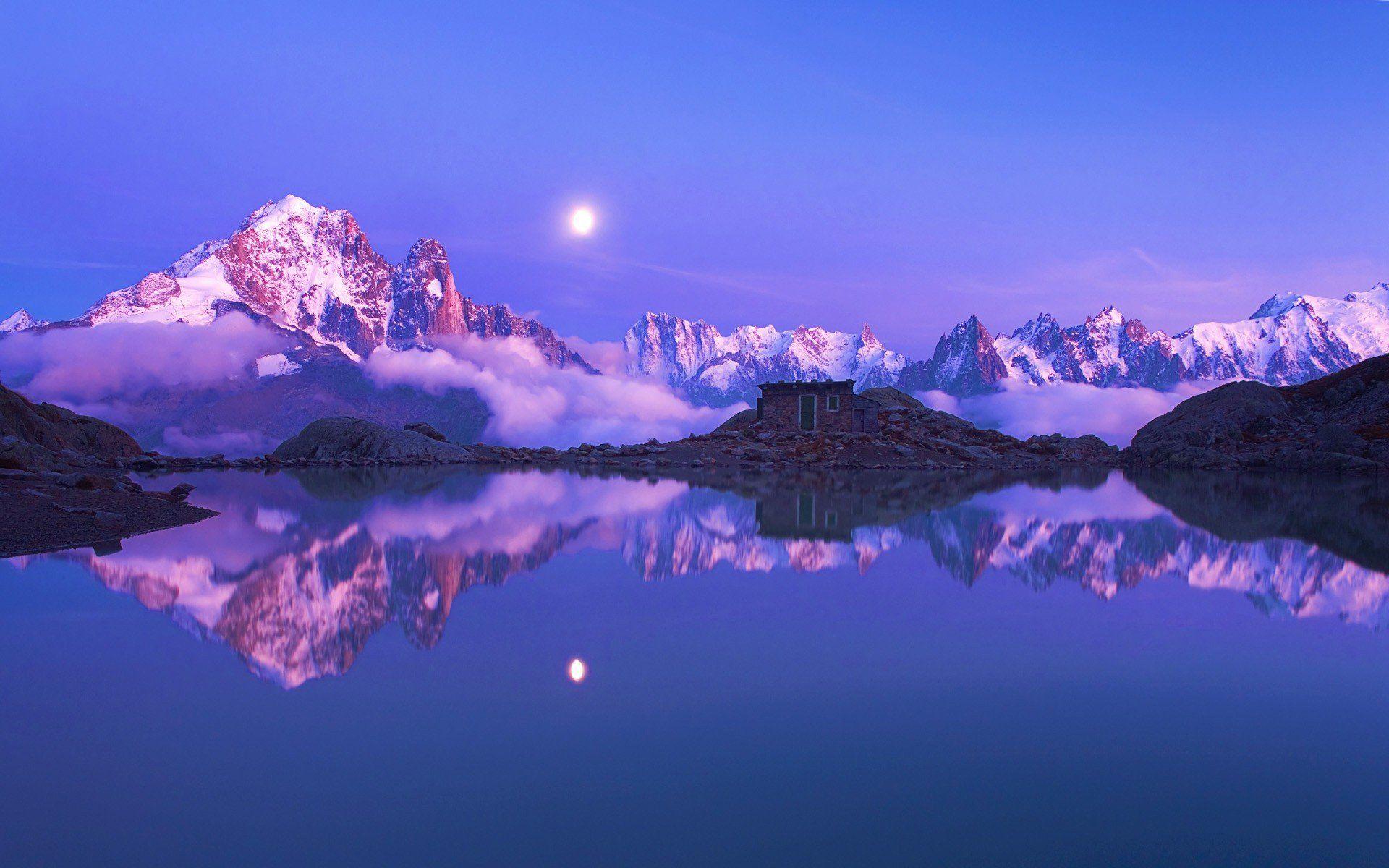 1920x1200 Blue Snow Mountain Landscape Wallpaper