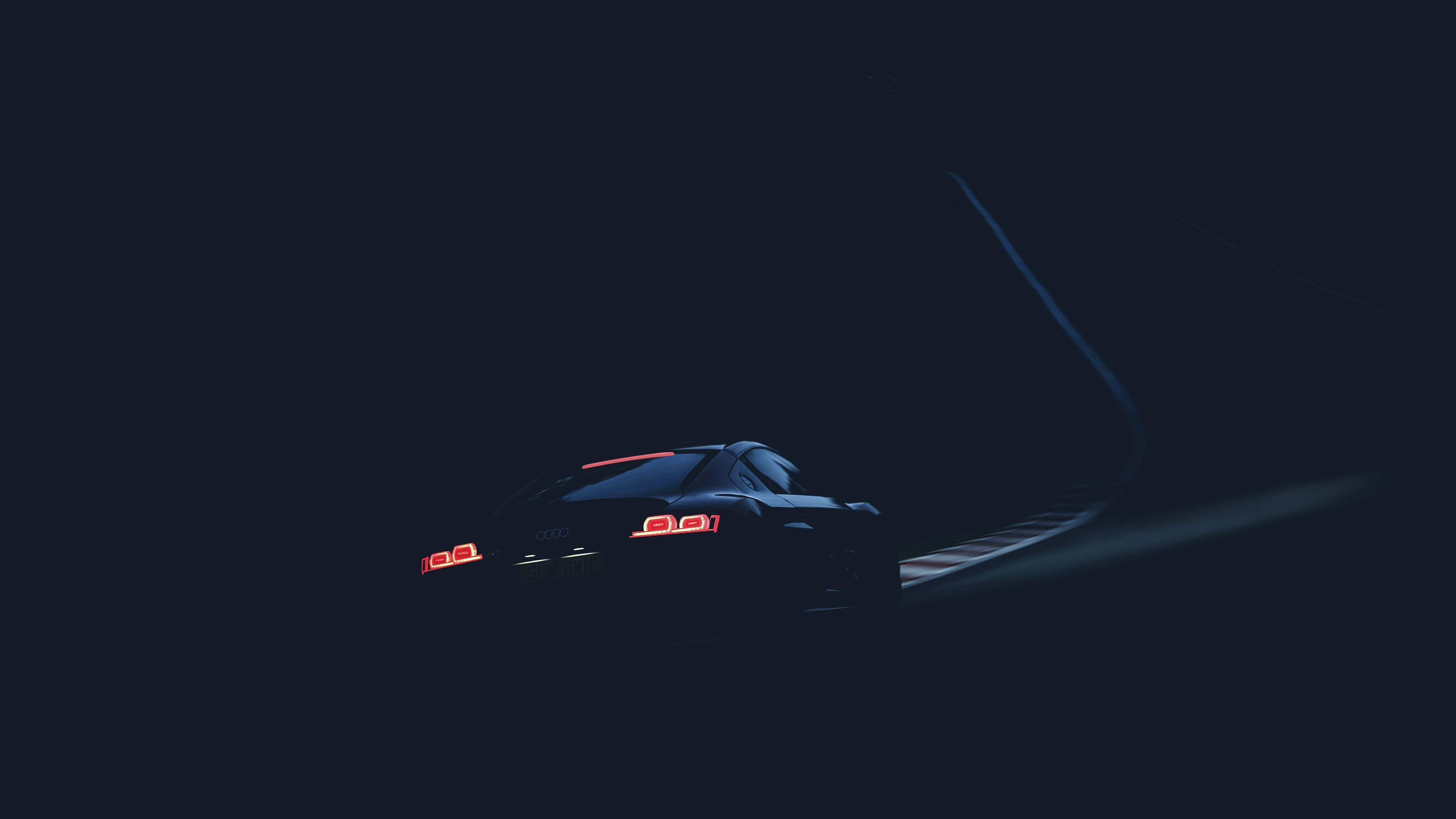3840x2160 Audi Car Drive Blue Dark Road Street Wallpaper