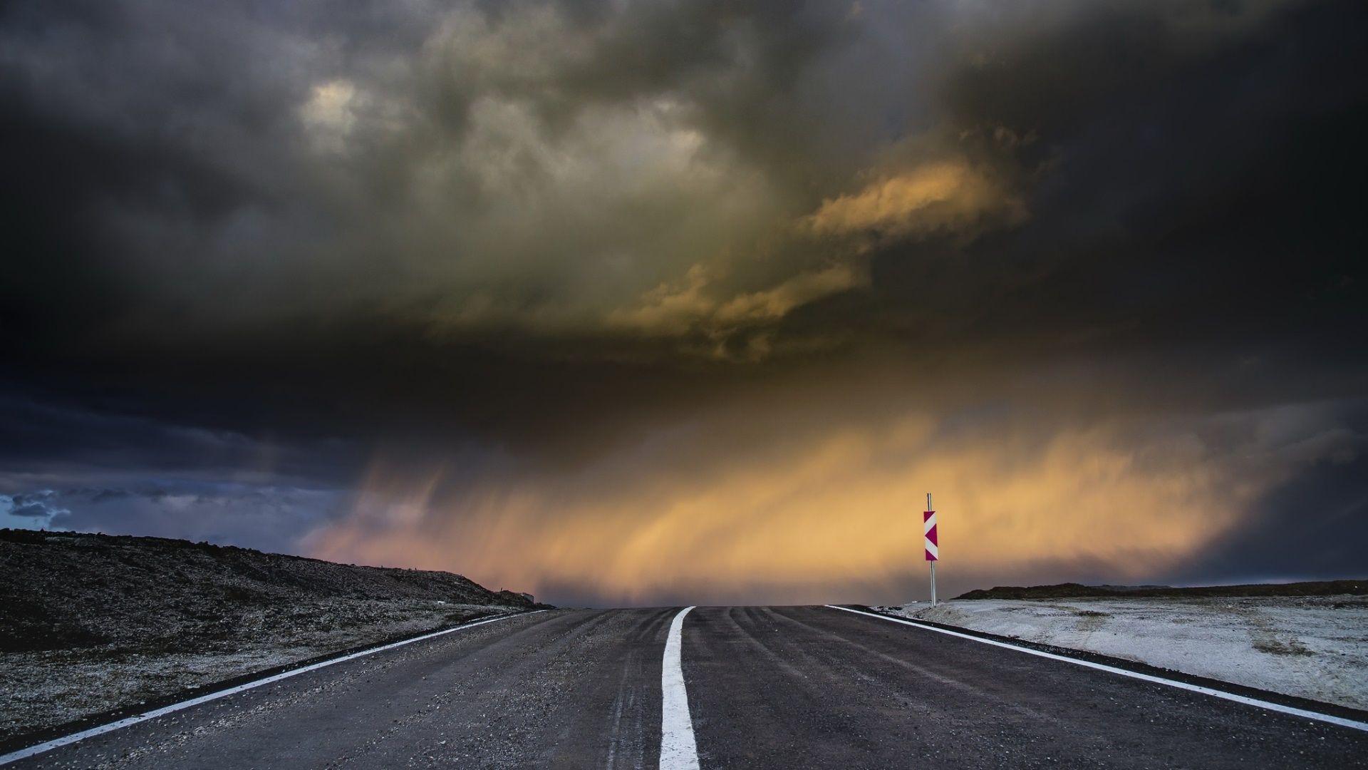 1920x1080 #dark, #road, #sky, #clouds wallpaper. General