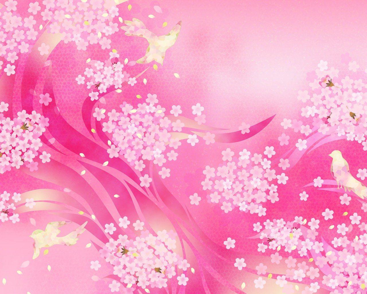 1280x1024 Colors in Japanese Style Flower Pattern Design 1280x1024