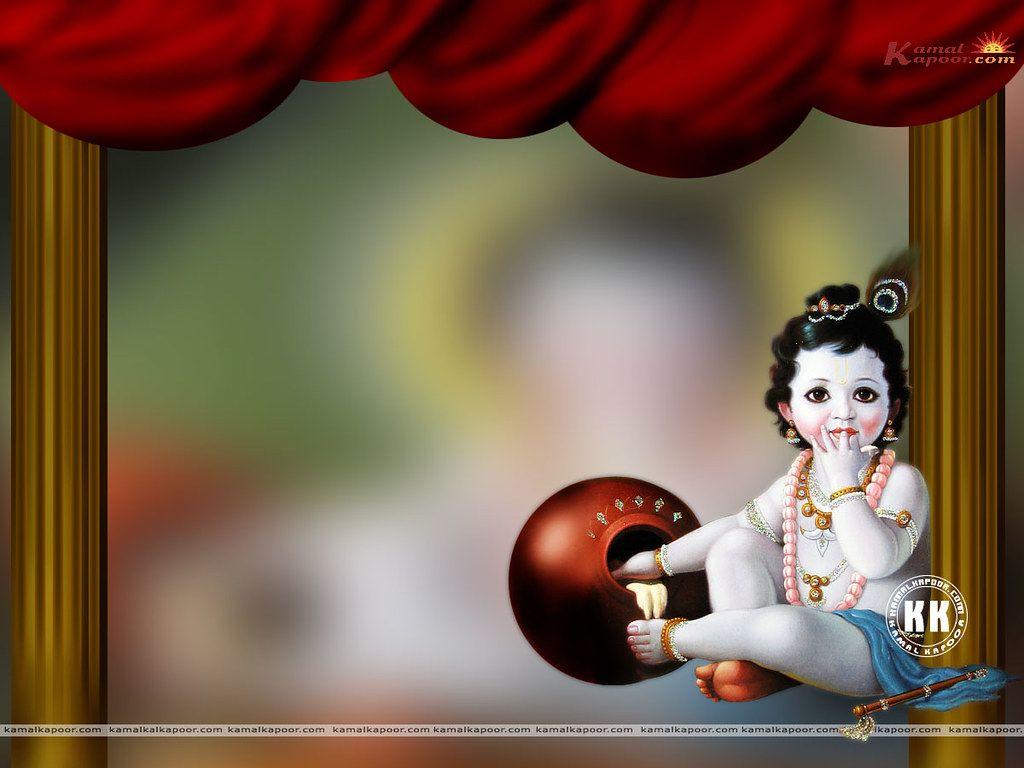 1024x768 hình nền đẹp của Sri Krishna.  Áp phích của Baby Krishn