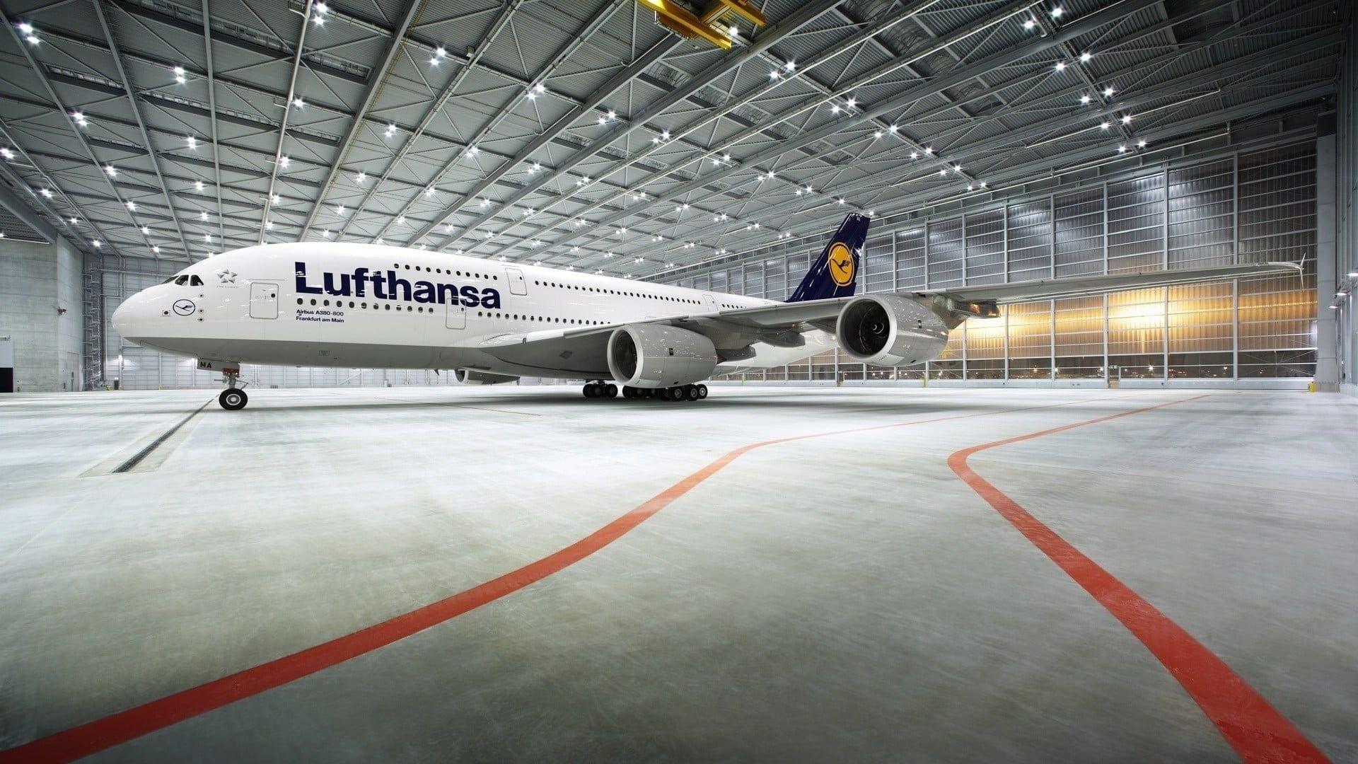 1920x1080 White Lufthansa Commercial Airplane, Airplane, Airbus