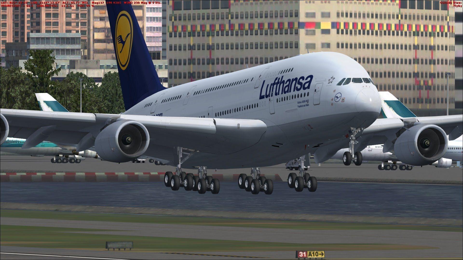 1920x1080 A380 Lufthansa Airbus A380 Fsx