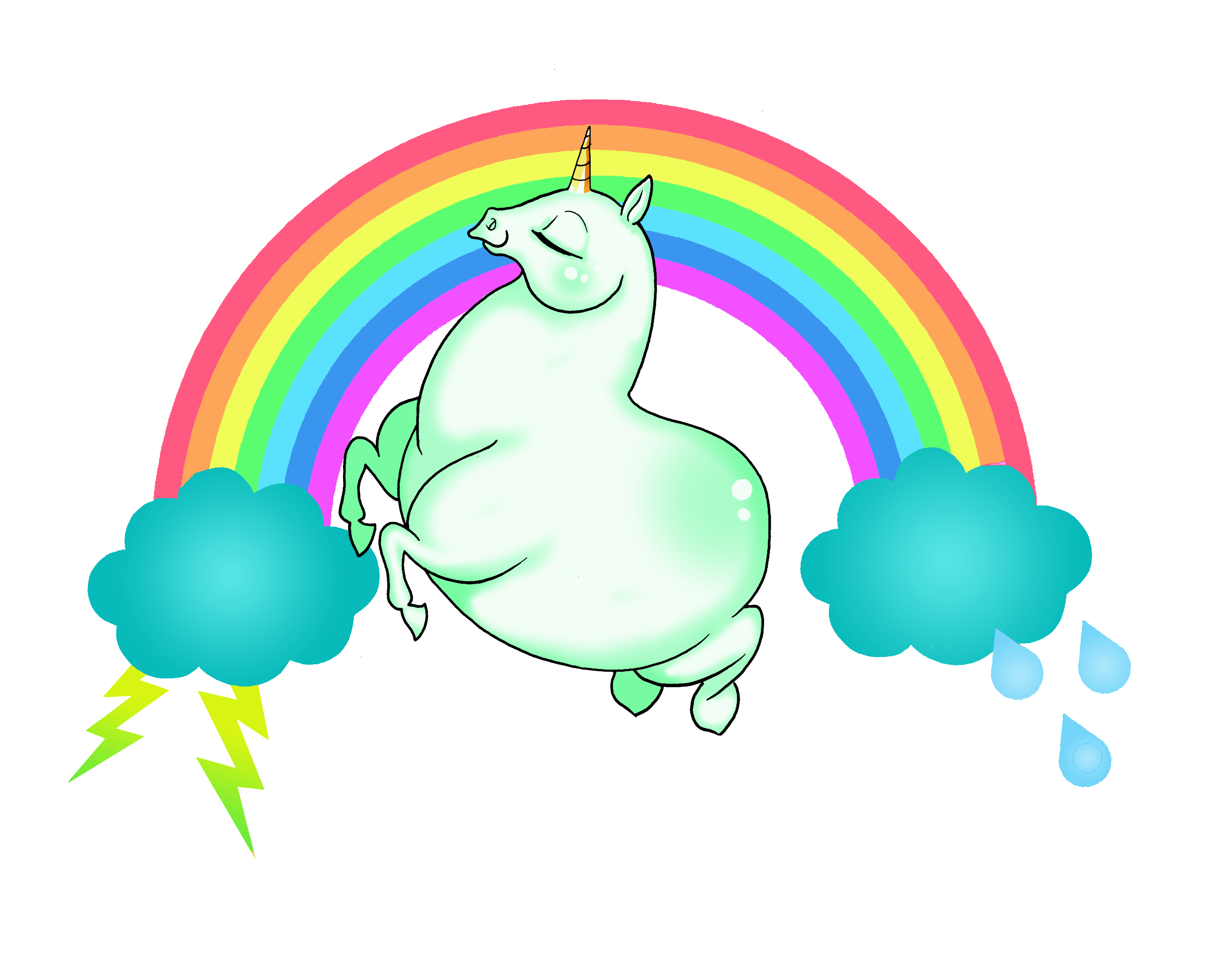 fat unicorn pillow