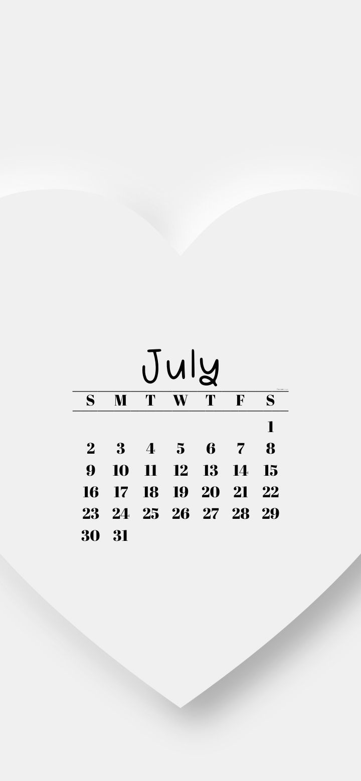 720x1558 July 2025 Calendar Wallpaper Cute Background For Your iPhone