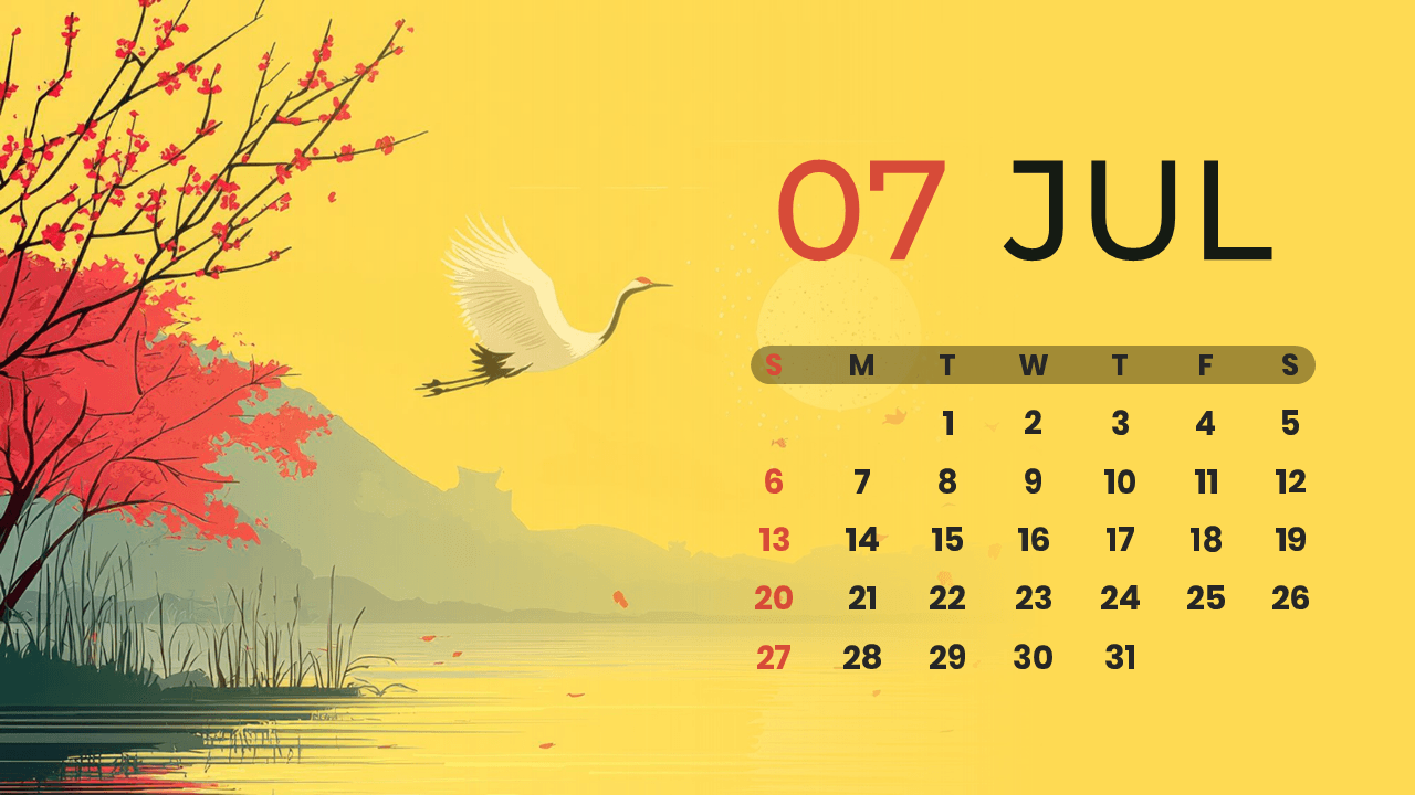 1280x720 Calendar Template. Free PPT and Google Slides