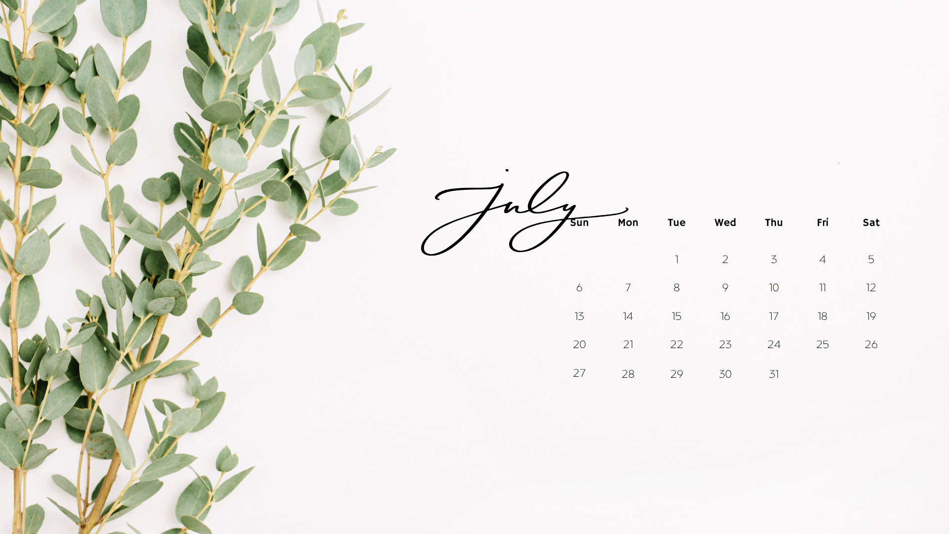 1920x1080 Free July 2025 Desktop Calendar Background (EASY DOWNLOAD)