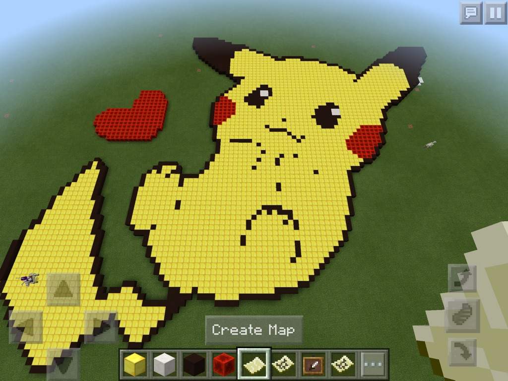 1024x768 I made pikachu in mcpe