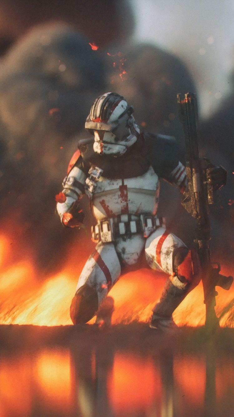 750x1334 Download 750x1334 wallpaper clone trooper, star wars, fire, iphone