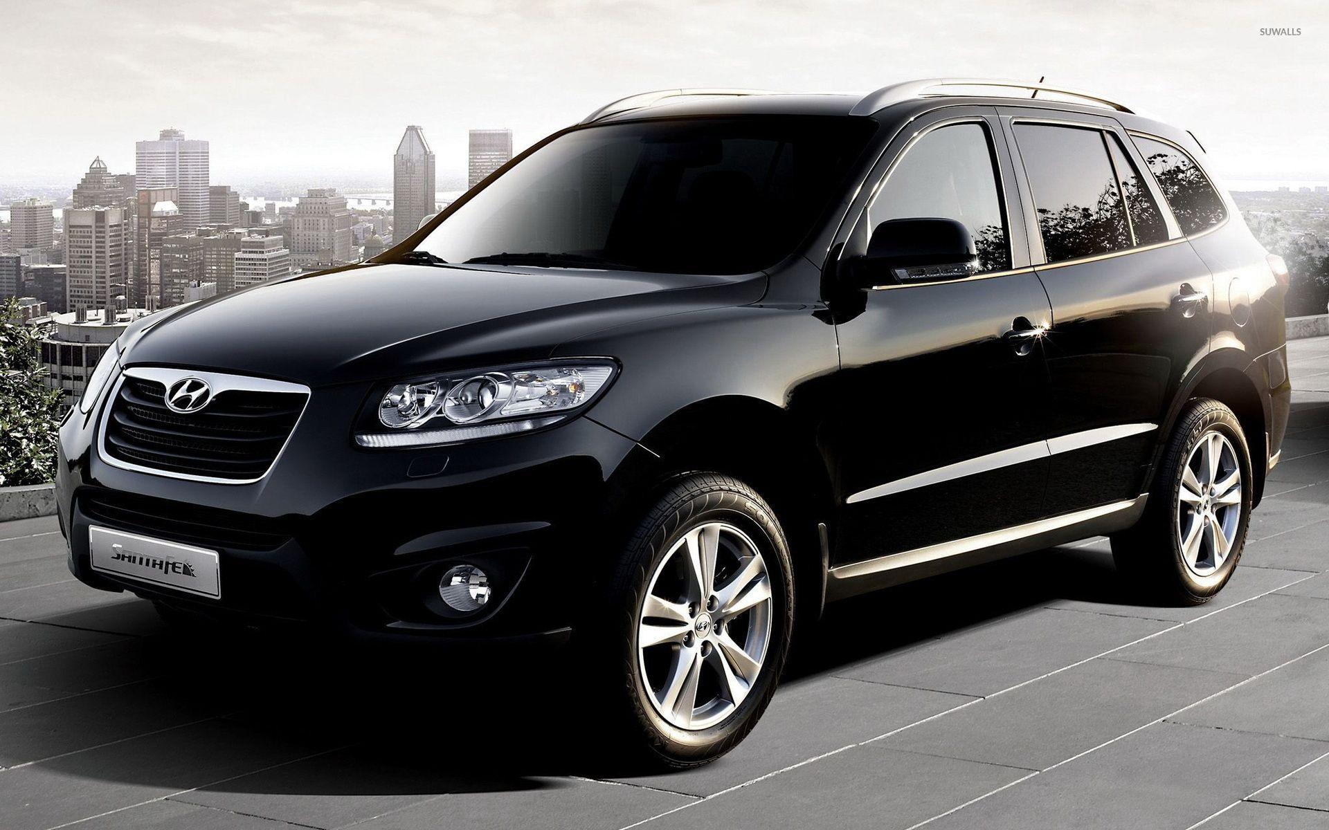 1920x1200 Black Hyundai Santa Fe front side view wallpaper wallpaper