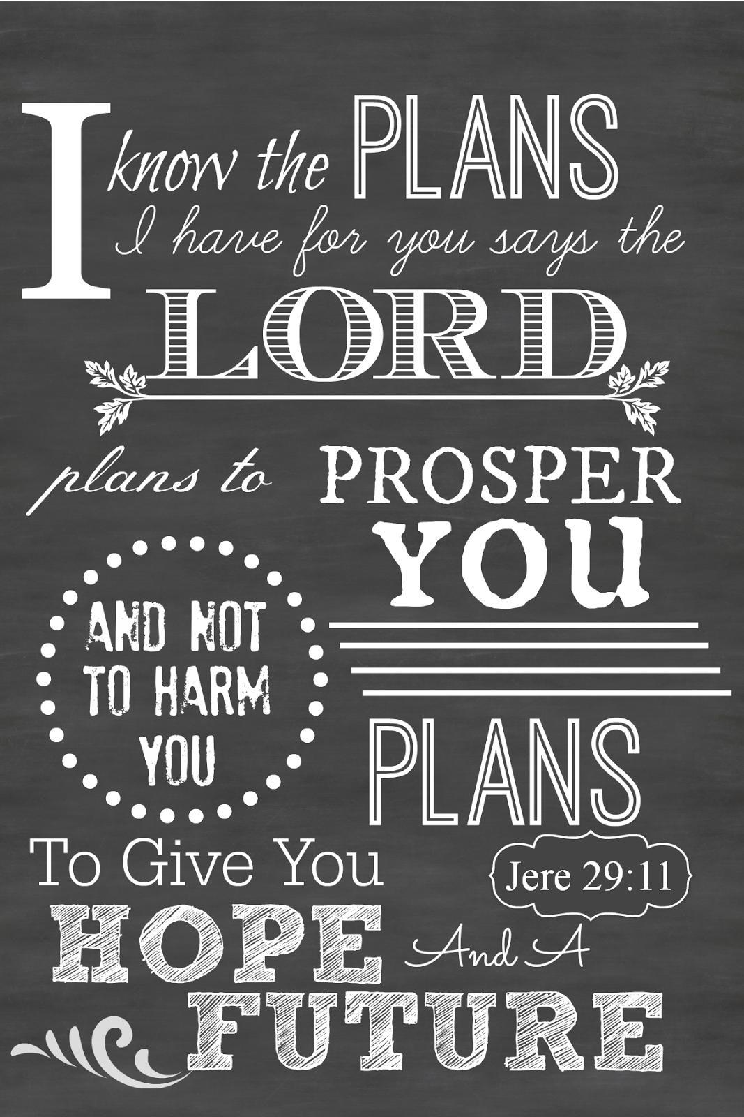 1067x1600 Jeremiah 29:11 Printable Chalkboard Art