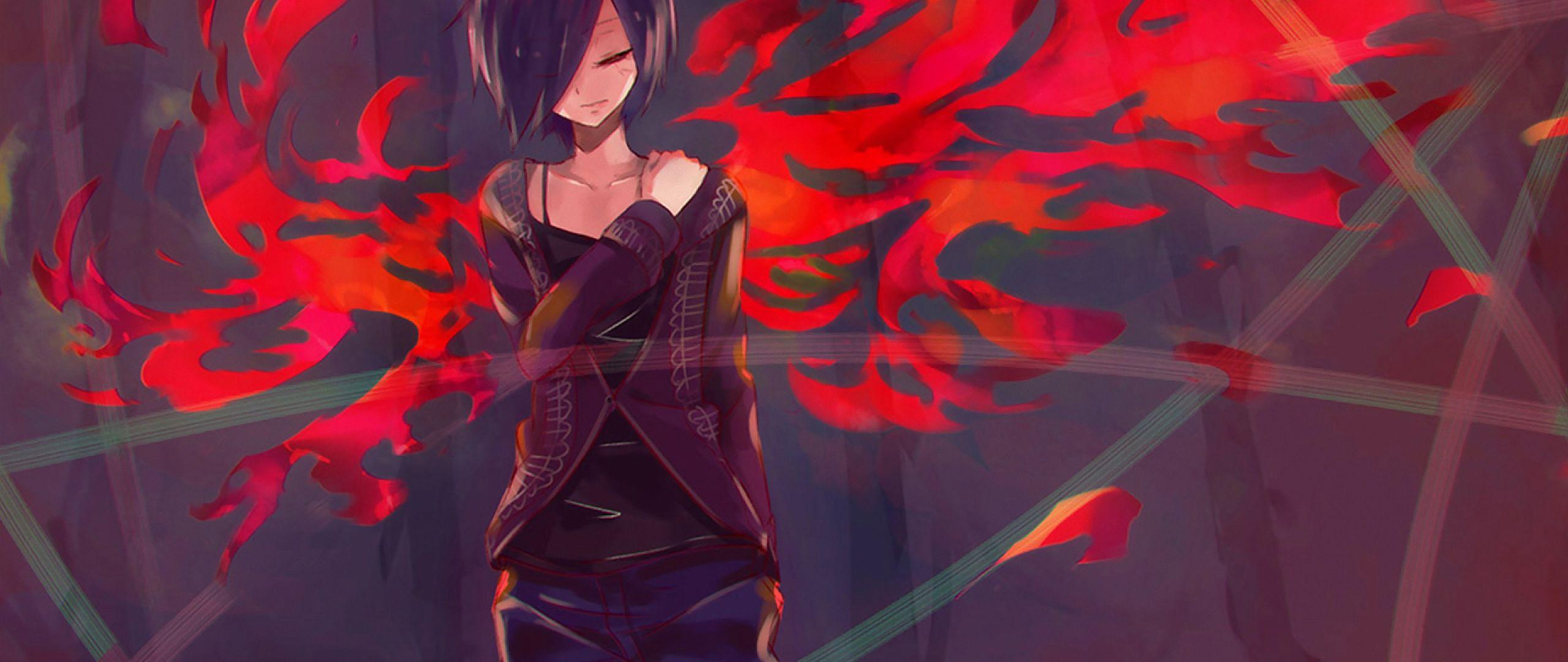 2560x1080 tokyo ghoul, kirishima touka, anime 2560x1080