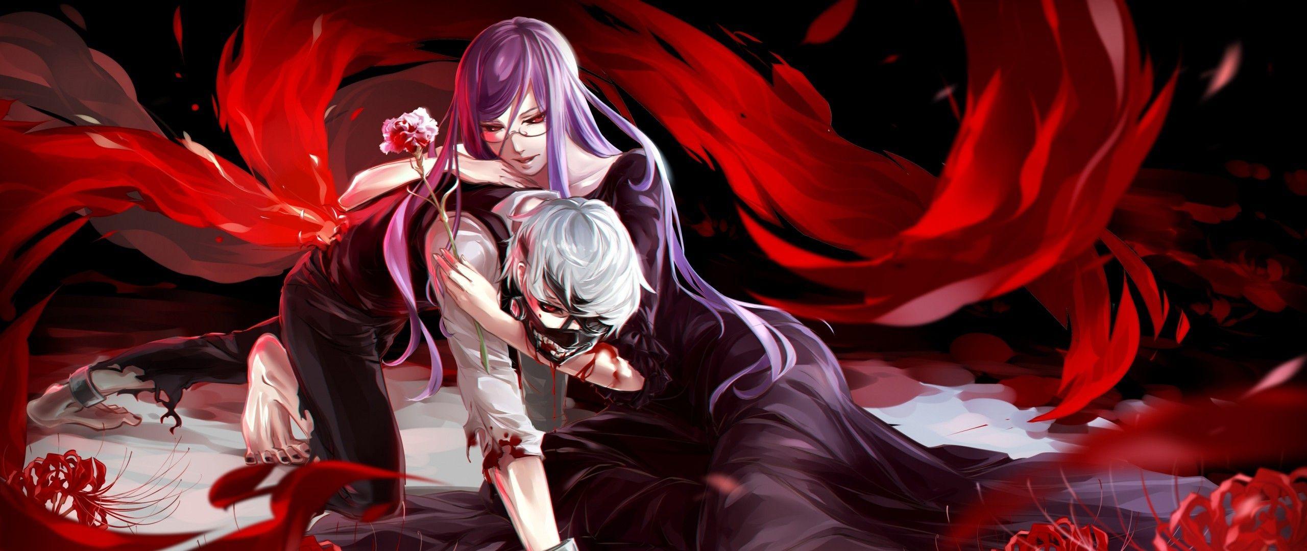 2560x1080 anime, Anime Girls, Kaneki Ken, Tokyo Ghoul, Kamishiro Rize Wallpaper HD / Desktop and Mobile Background