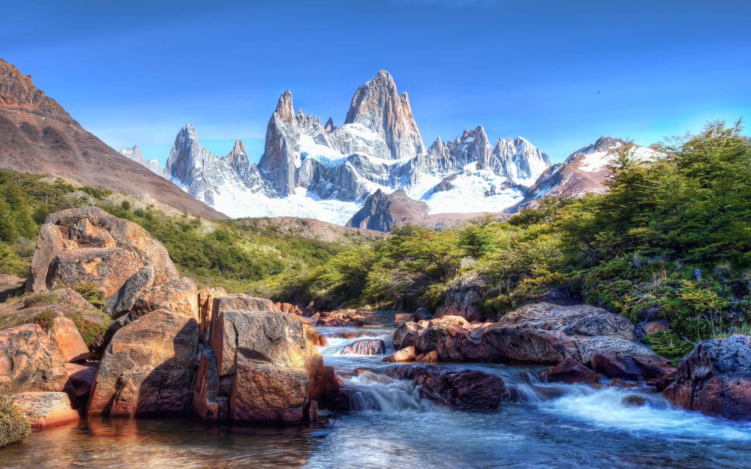 2560x1600 Mountains wild nature rocks rivers lakes green wallpaper