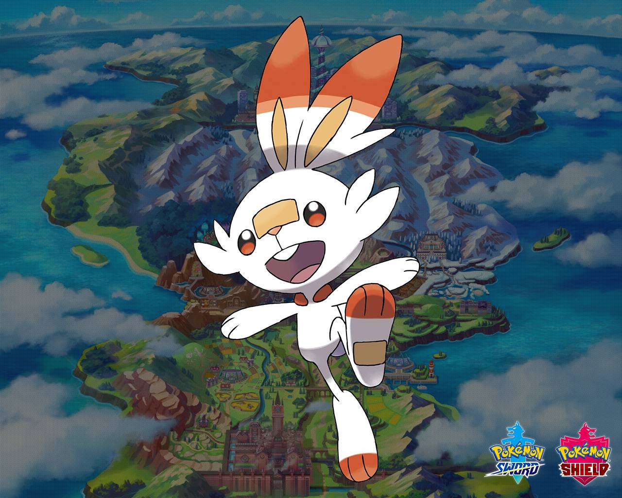 1280x1024 Pokemon Sword and Shield Scorbunny Wallpaper. Cat with Monocle