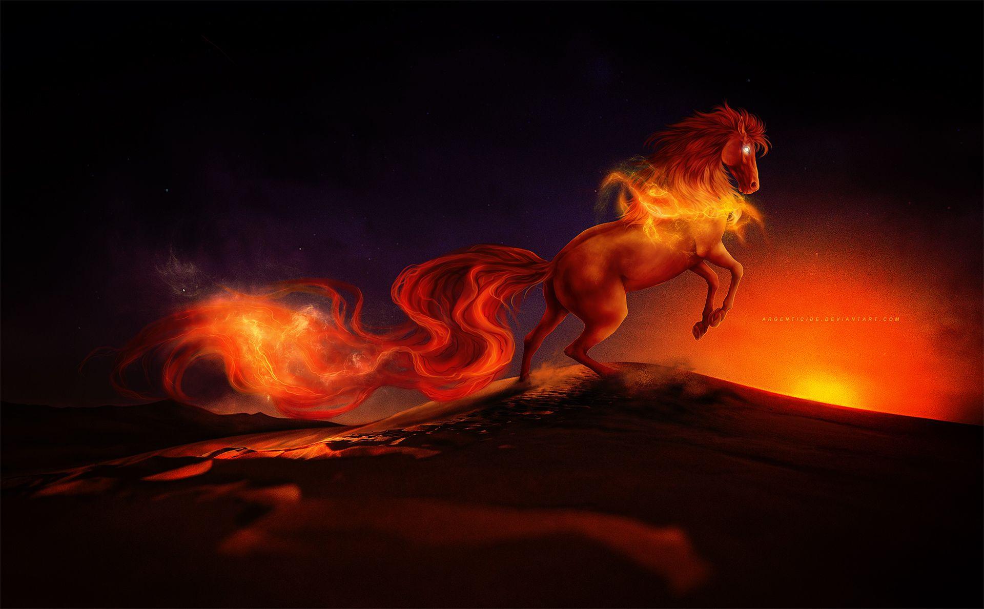 1920x1188 Horse Burning Digital Art, HD Artist, 4k Wallpaper, Image