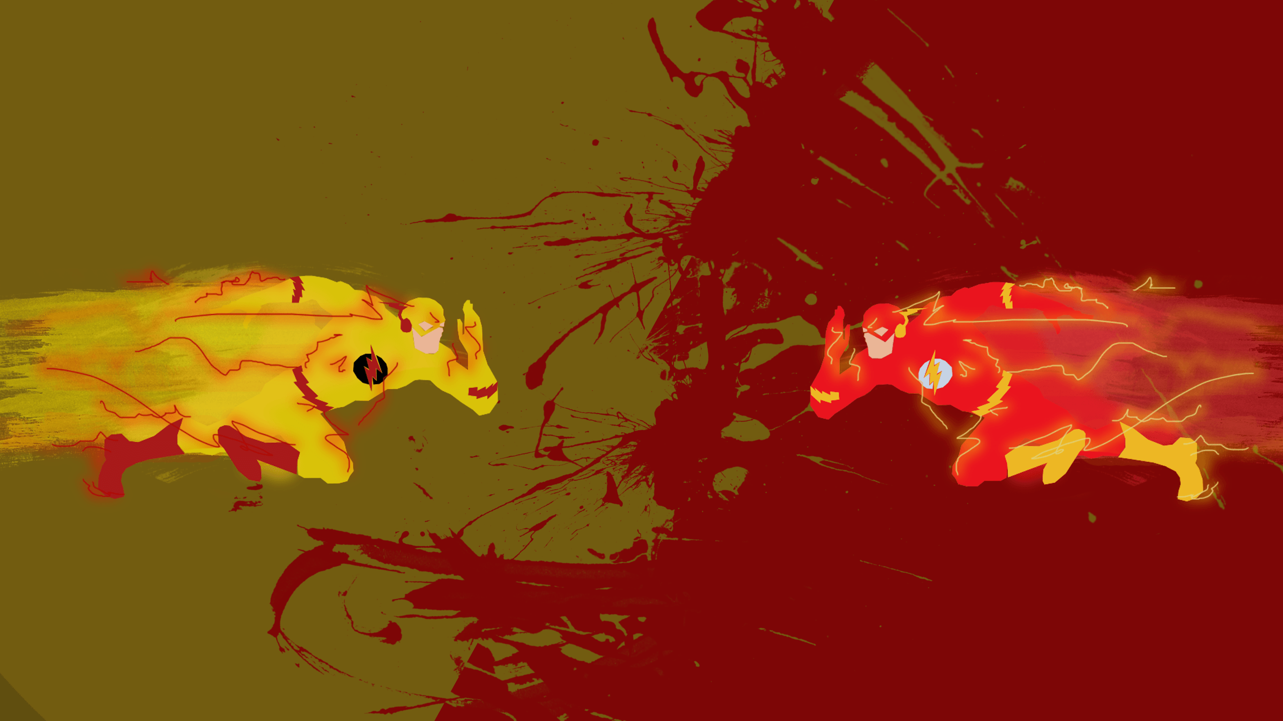 2560x1440 The Flash Vs Reverse Flash Wallpaper
