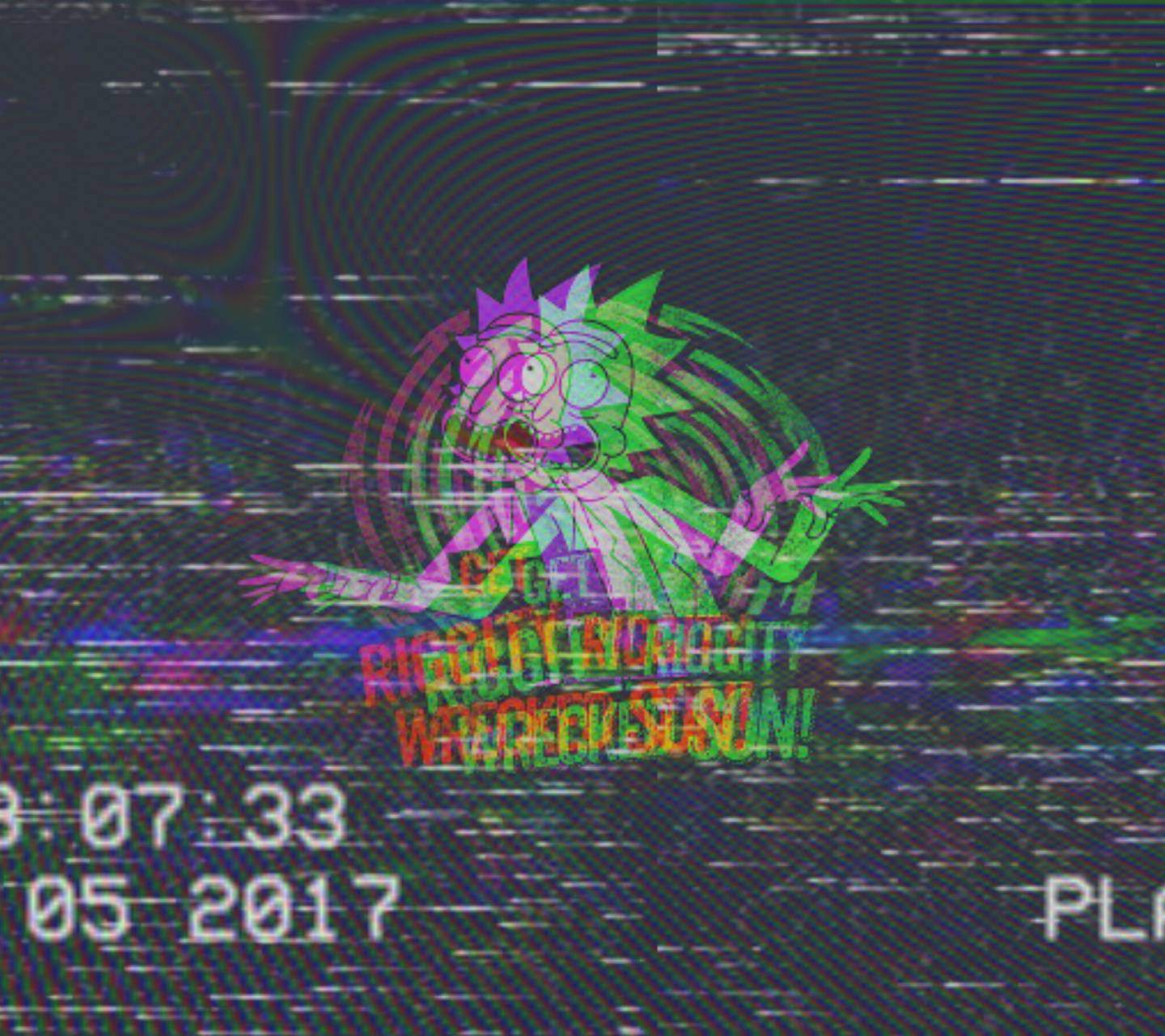 1440x1280 Rick and Glitchy wallpaper