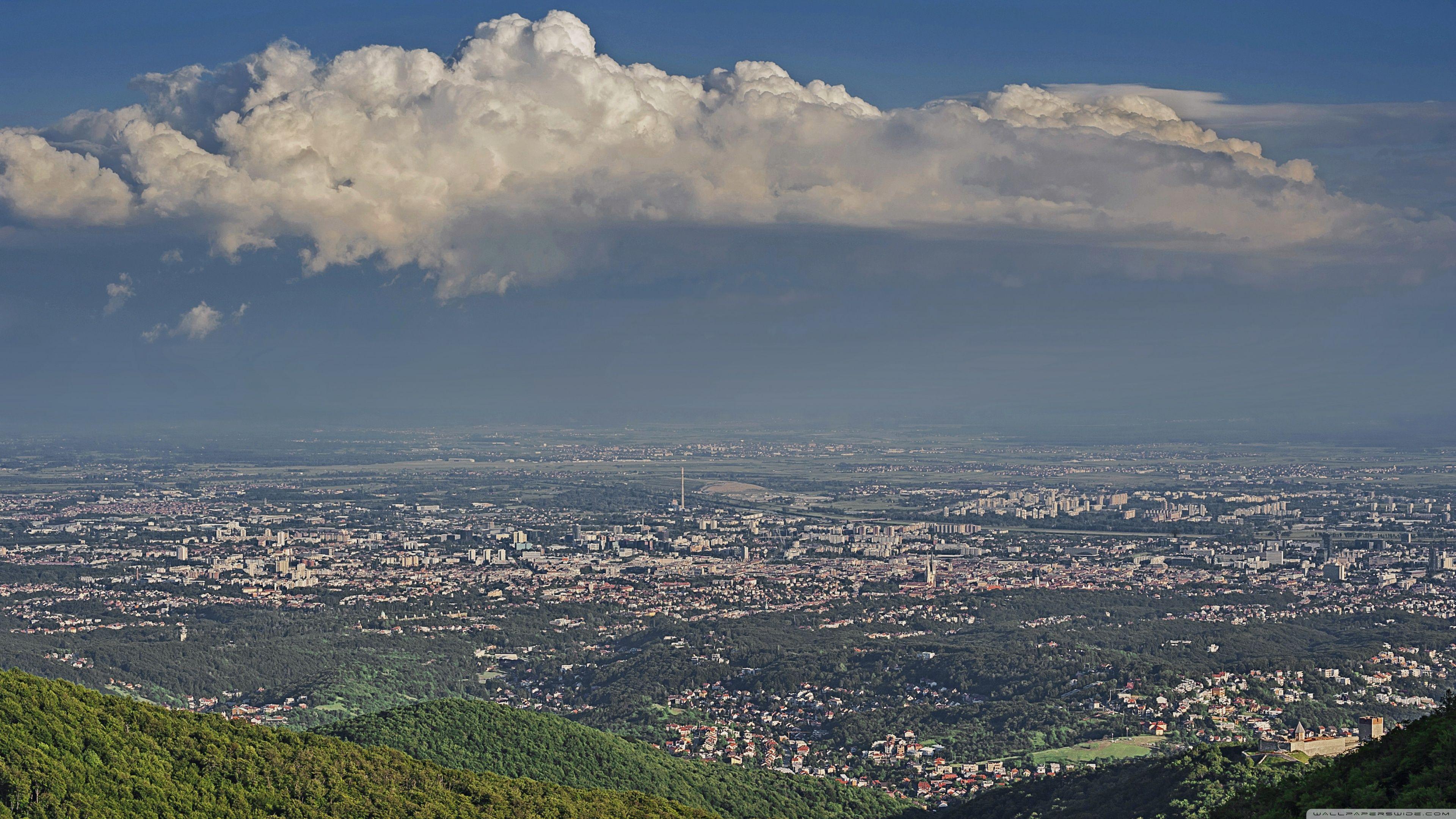3840x2160 Panorama of Zagreb, Croatia Ultra HD Desktop Background