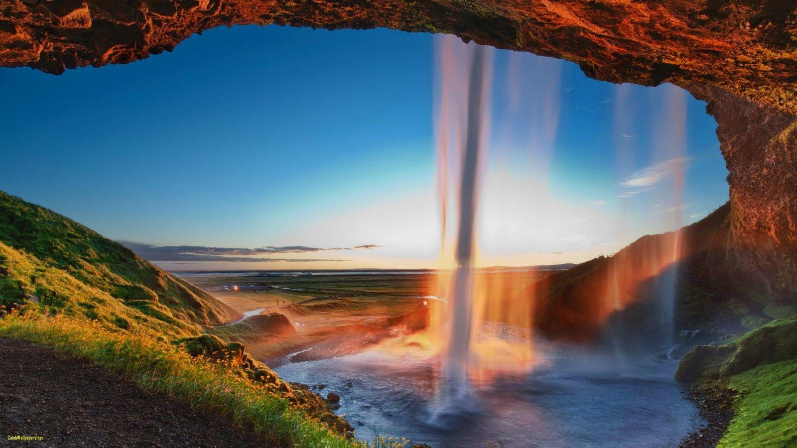 1600x900 Beautiful Waterfall In Iceland Wallpaper and Image Wallpaper Best