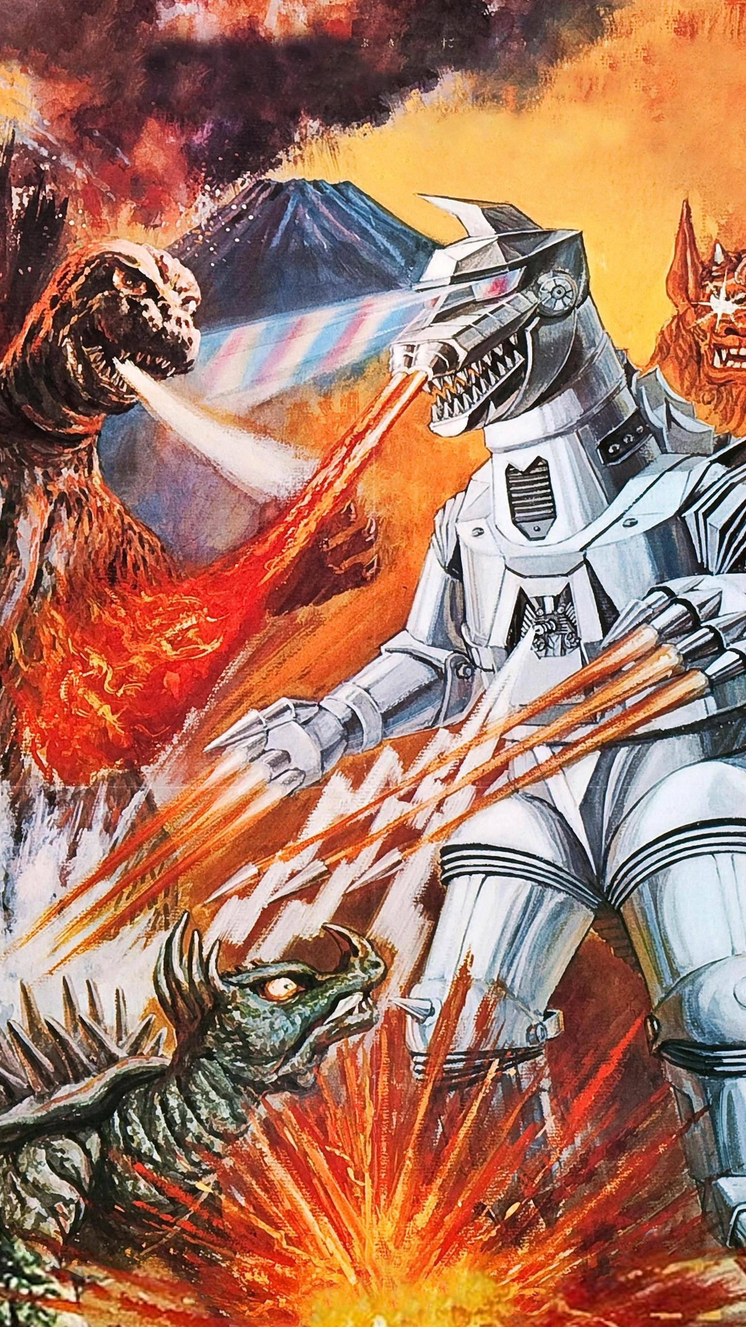 1536x2732 Godzilla vs. Mechagodzilla (1974) Phone Wallpaper