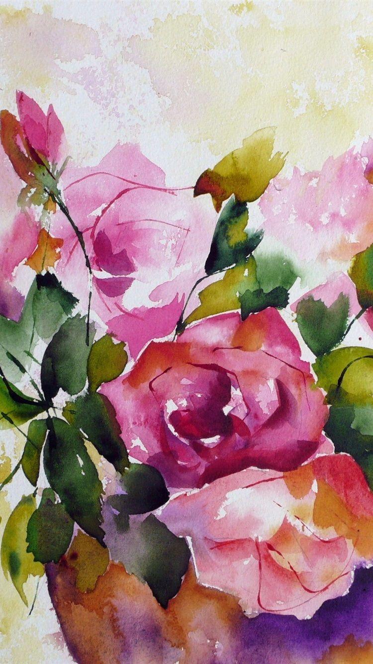 Watercolor Floral iPhone Wallpapers - Top Free Watercolor Floral iPhone ...