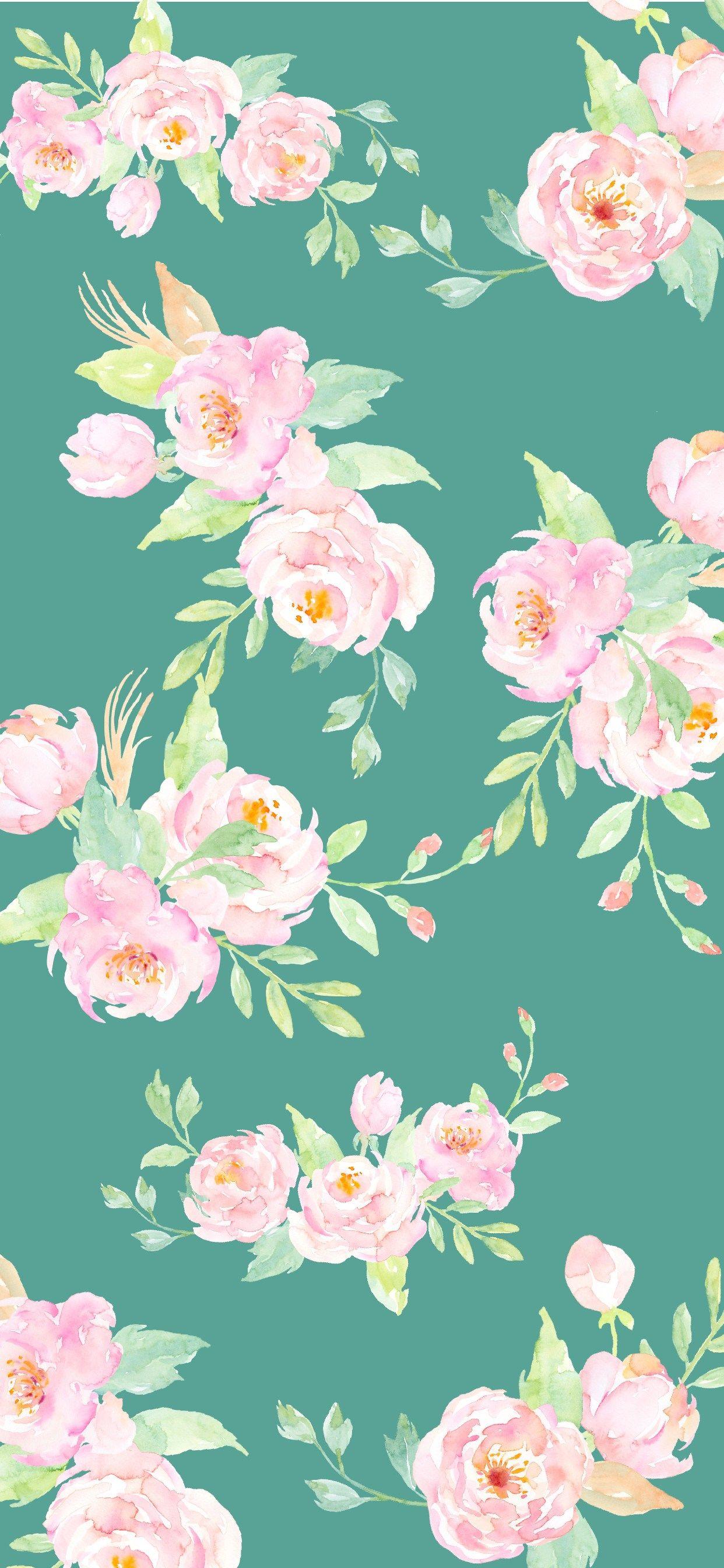 1242x2688 Summer Peonies Wallpaper