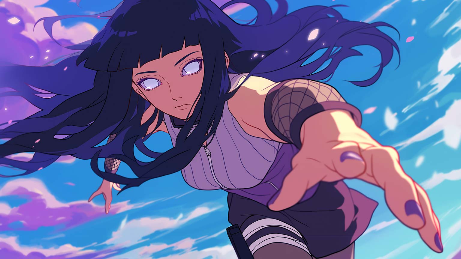 1536x864 Naruto Hinata Hyuga Blue Desktop Wallpaper 4k Wallpaper