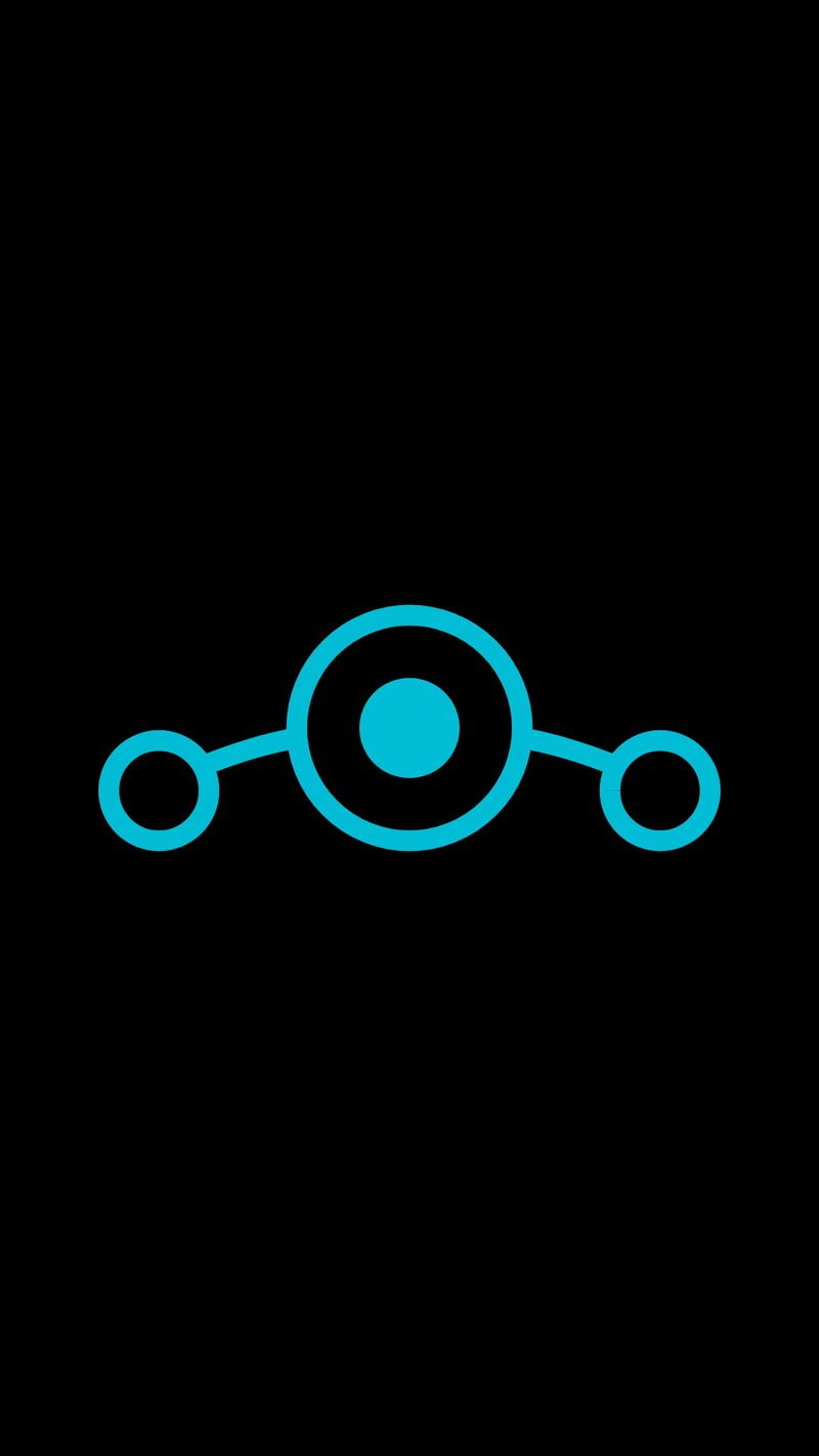 800x1422 Android (operating system), 1080P, logo, digital, symbols, black, minimalism, cyan, Lineage OS Phone HD Wallpaper