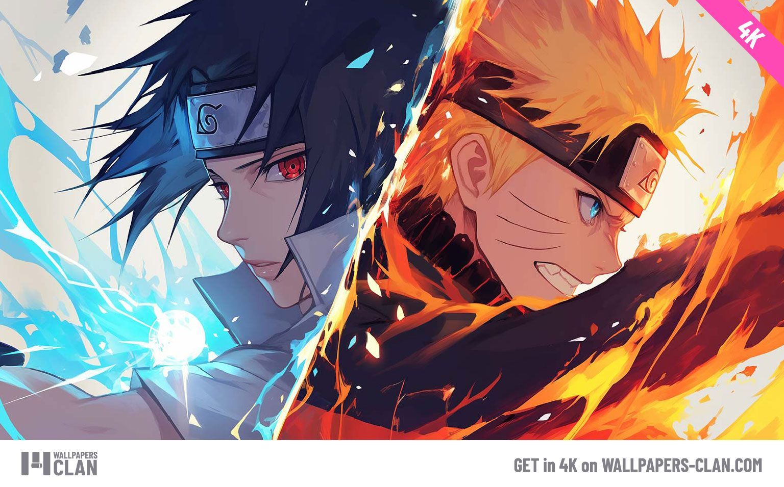 1536x955 Naruto vs Sasuke Fire & Lightning Desktop Wallpaper Free in 4K