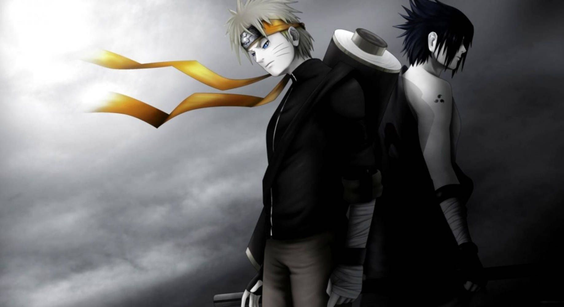 1837x1000 Naruto Black Wallpaper