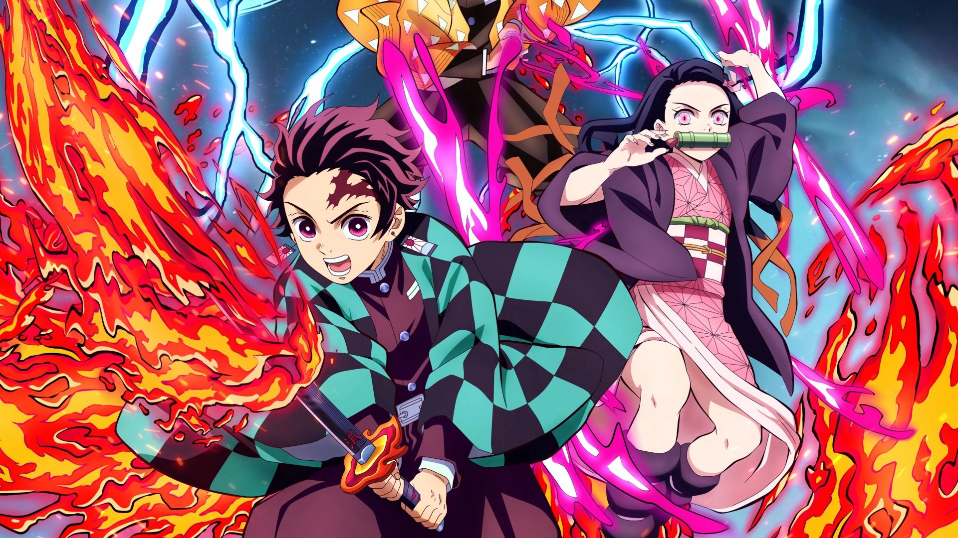 1920x1080 1920x1080xe6e7a=b Resolution 4k Demon Slayer Kimetsu No Yaiba Poster 2022 1080P Laptop Full HD Wallpaper