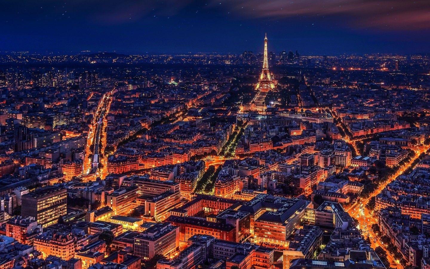 1440x900 Paris France Eiffel Tower Night 1440x900 Resolution