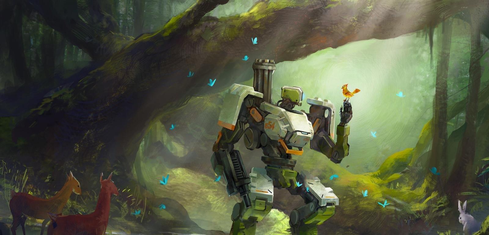 1600x768 Bastion (Overwatch) wallpaper HD for desktop background