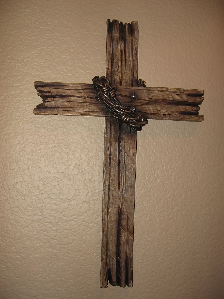 910x1213 Brown Wooden Cross Wall Display, Jesus, Christianity