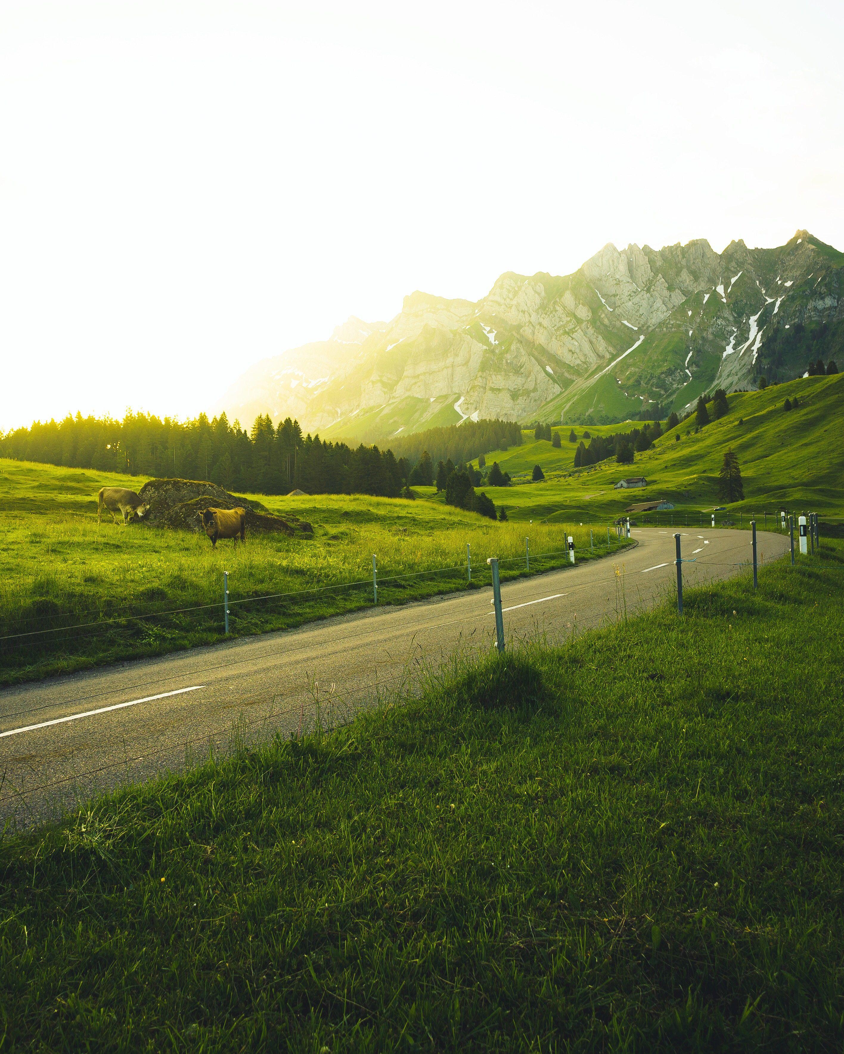 2832x3539 #Mountains, #Landscape, #Country road, #Countryside