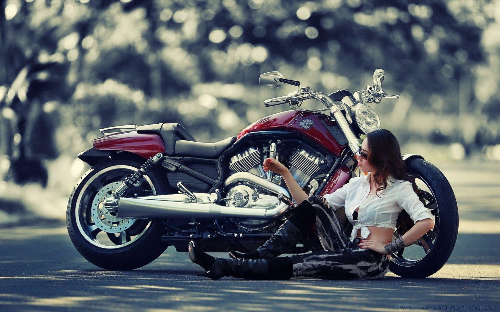 1920x1200 Girl Motorcycle