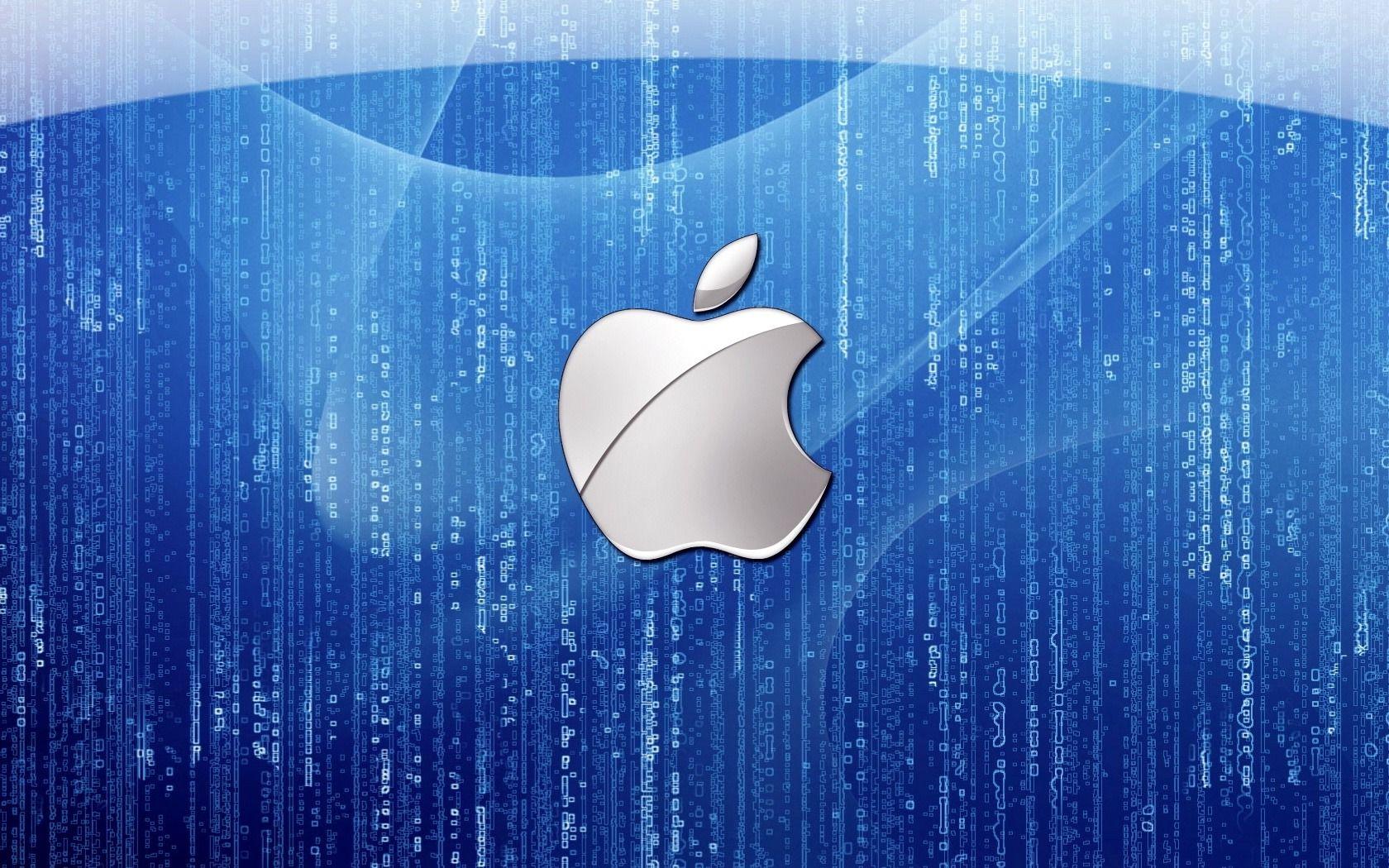 1680x1050 Blue Apple logo wallpaper. Blue Apple logo