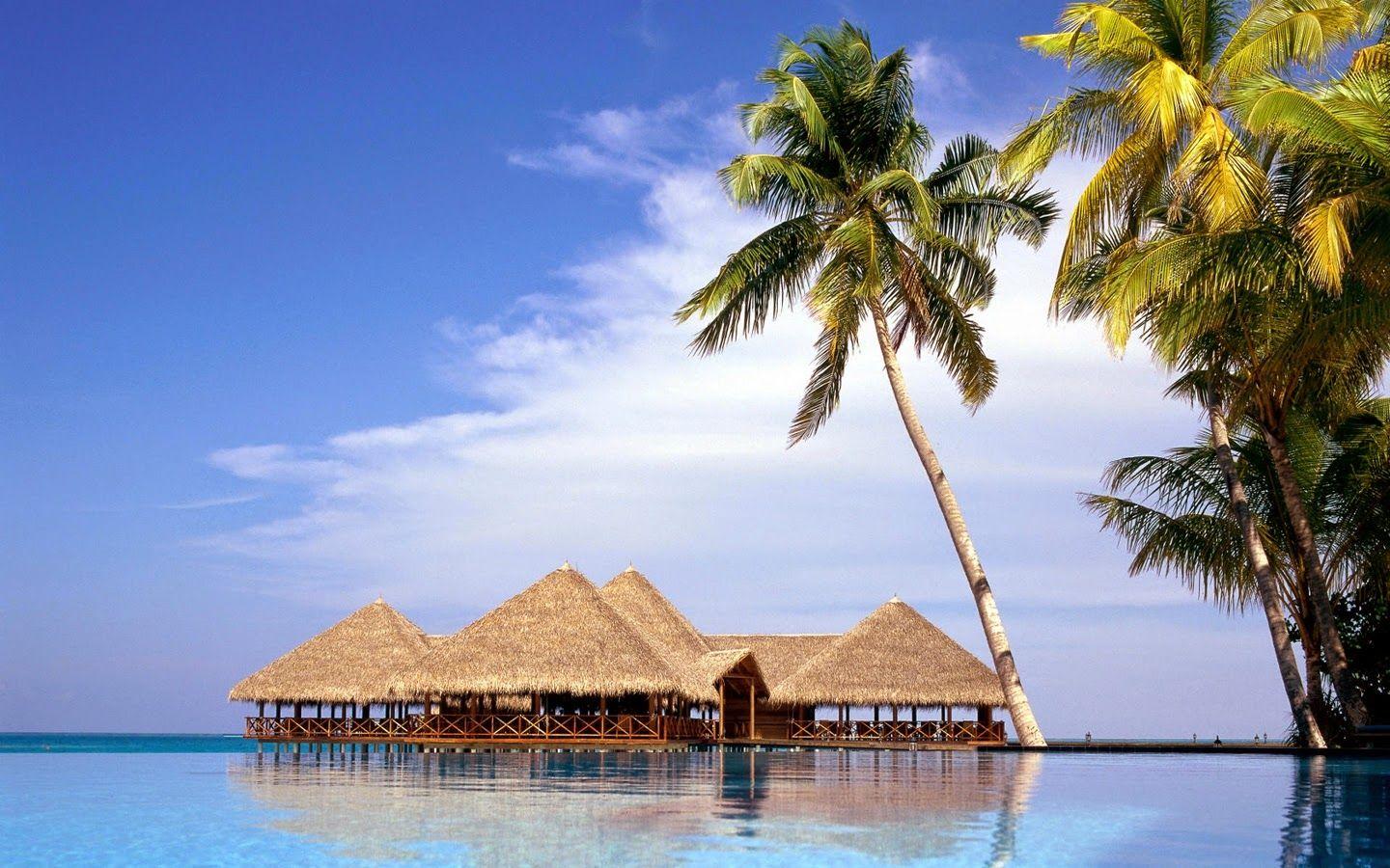1440x900 Barbados Beach Hut Hotel Image