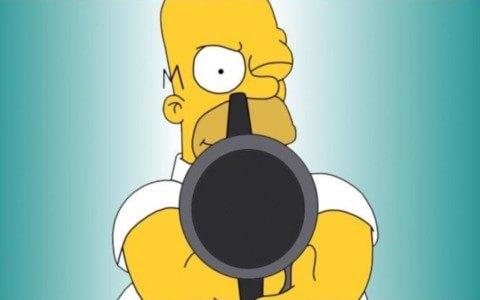 1920x1200 Simpson, homer, funny, gun, simpsons