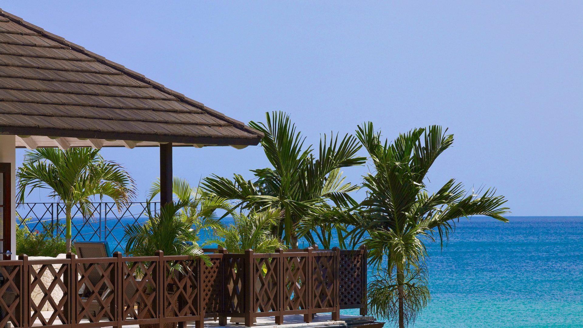 1920x1080 NatBG.com: Barbados Beach Resort Porch Palms Nature Beaches