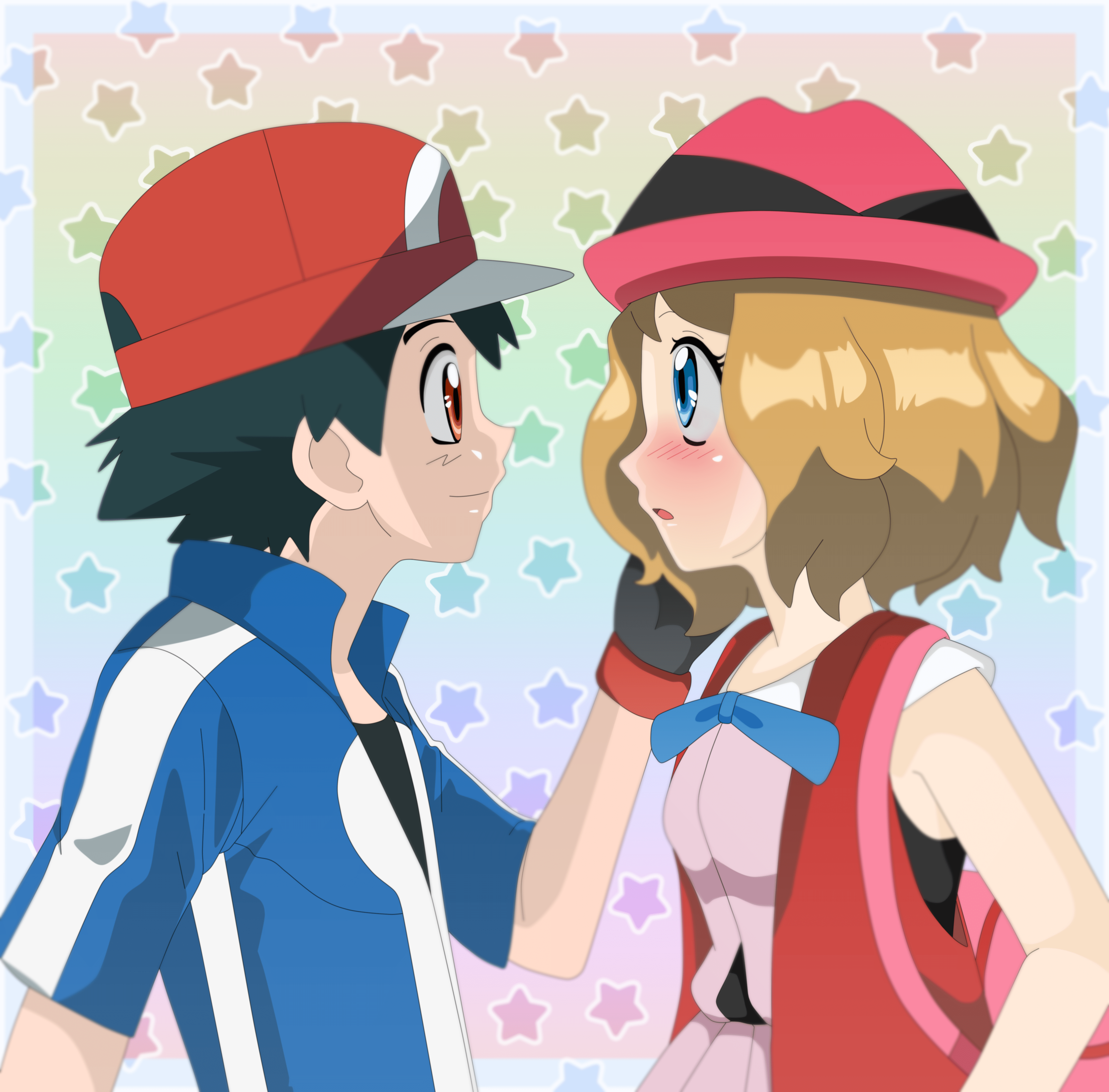 4328x4261 Ash And Serena Wallpaper