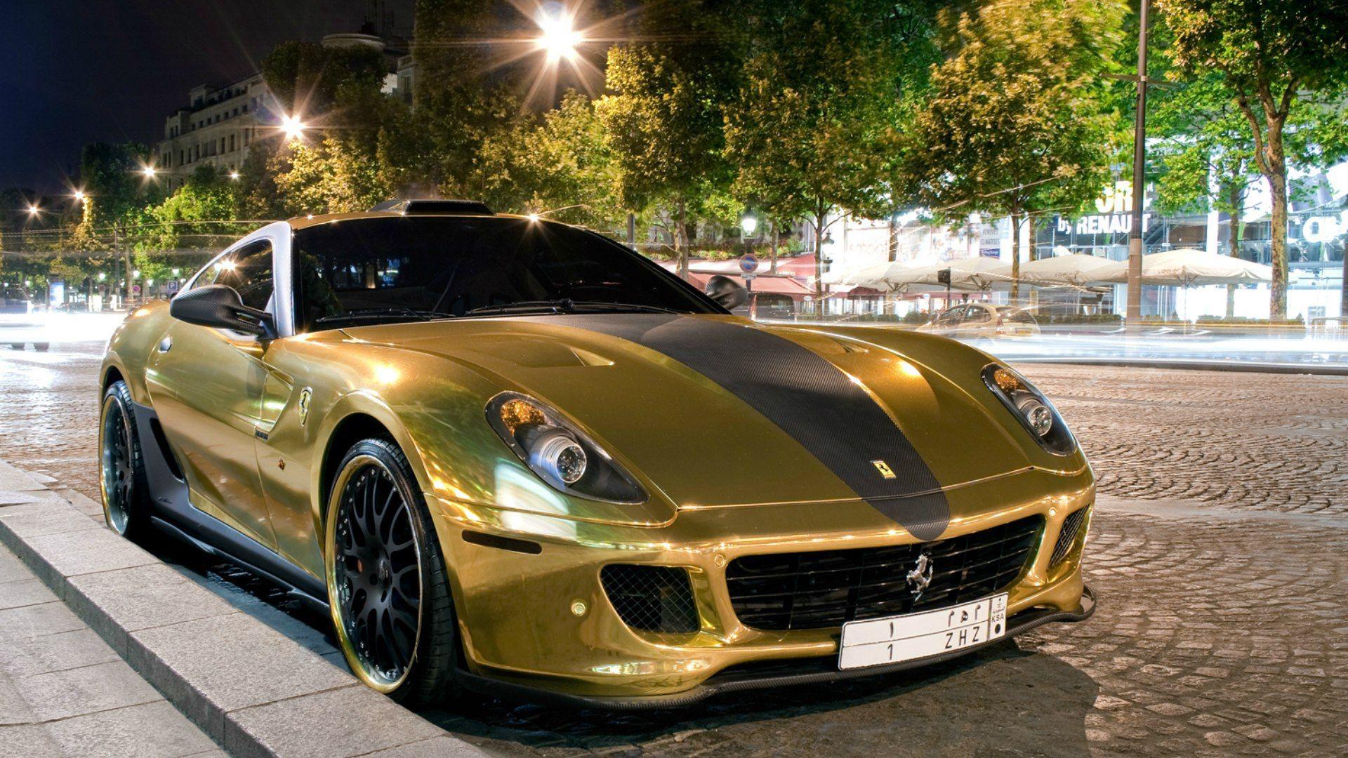 1920x1080 Tải xuống miễn phí hình nền Gold Ferrari 599 GTB Hamann